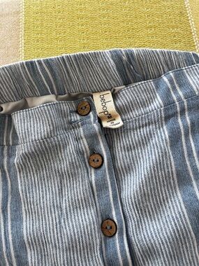BeBop Blue and White Striped Button-Front Skirt